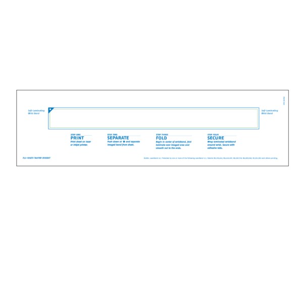 Laser Band - Adult Wristband w/Red Border 8-1/2" x 11"